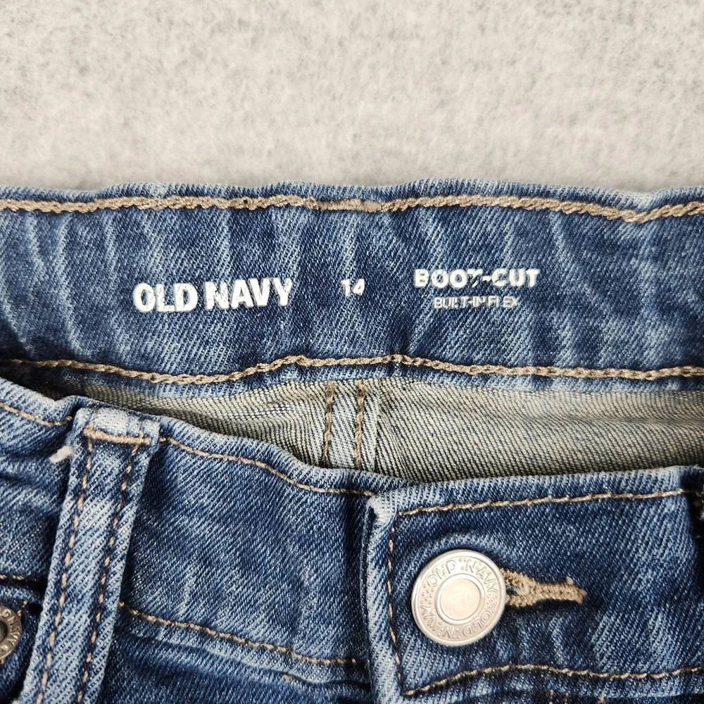 Old Navy Jeans Kids 14 Blue Boot-Cut Built-In Flex Medium Wash Denim‎ Pants 2204